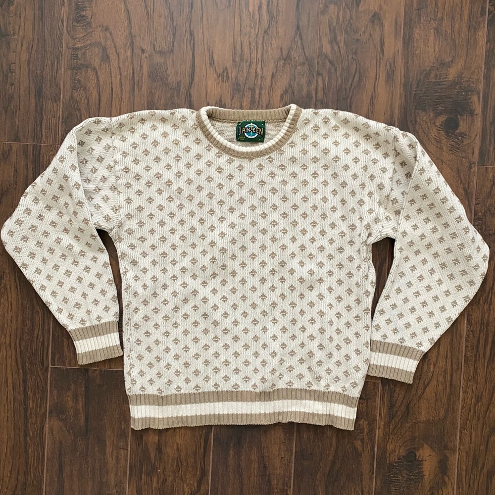 90s vintage geometric knit grandpa sweater size M